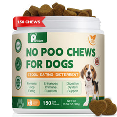 Petrivium No Poo Chews, emballage visible, soutien digestion équilibrée chez le chien.