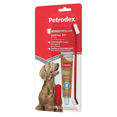 Kit dentaire Petrodex pour chien prêt à l'emploi.