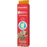 Dentifrice Petrodex pour chiens – tube visible, facilite le brossage.