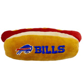 Pets First: peluche hot-dog NFL avec logo Bills de Buffalo, parfait pour les fans.