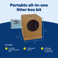Petsafe boite-litiere-pliable prête instantanément, parfaite pour déplacements.