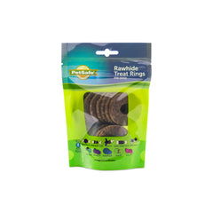PetSafe Busy Buddy Anneaux Rawhide Naturels dans emballage refermable, pratique pour garder les friandises fraîches.