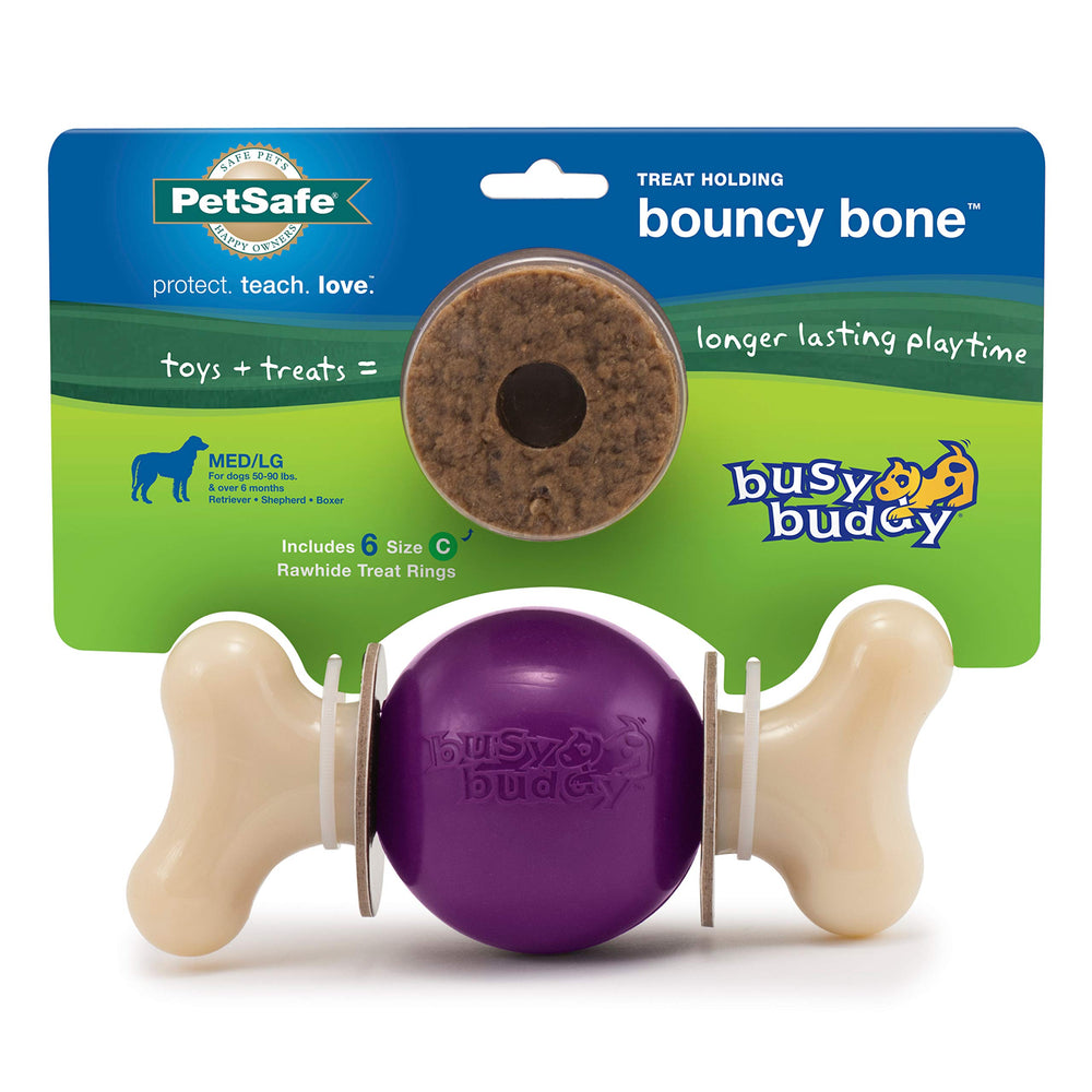 PetSafe Busy Buddy Bouncy Bone – emballage prêt à tester ce jouet interactif durable