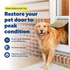 PetSafe Classic – volet vinyle teinté pour intimité et visibilité partielle.
