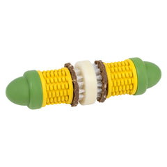 PetSafe Busy Buddy Cravin' Corn avec surface texturée et bénéfice dentaire potentiel pendant le jeu.
