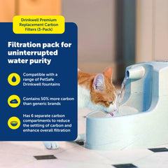 Filtre Drinkwell à six compartiments, purification durable et meilleure filtration.