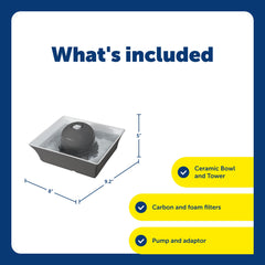 PetSafe Drinkwell fontaine céramique gris, flux continu pour l’eau fraîche.
