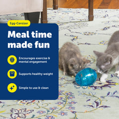 PetSafe FUNkitty Egg-Cersizer montre des ouvertures ajustables pour contrôler les portions.