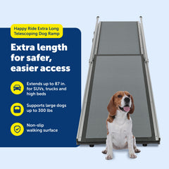 Rampe Petsafe Happy Ride avec pieds en caoutchouc et bords sécurisés anti-chute.