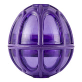 Jouet Petsafe Kibble Nibble, boule violette stimulant l’alimentation lente et ludique.