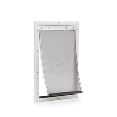 Porte PetSafe en plastique montrant l installation facile sur porte intérieure.