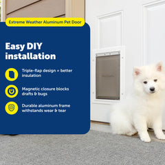 Porte PetSafe Extreme Weather: barrière thermique triple pour meilleure isolation.