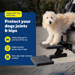 Surface de marche texturée offrant traction fiable pour chiens jusqu'à 200 lb.