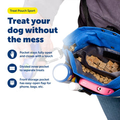 Poche intérieure divisée de PetSafe Treat Pouch Sport pour séparer les friandises.