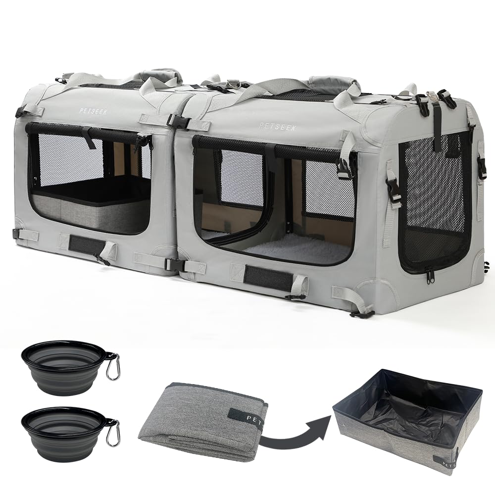 Petseek sac-chat côté souple avec ouverture frontale pour chargement facile