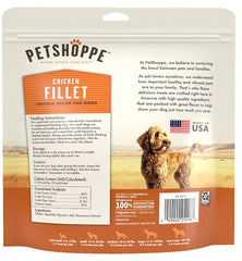 Gros plan poulet – friandise PetShoppe Premium, goût naturel et sans additifs.