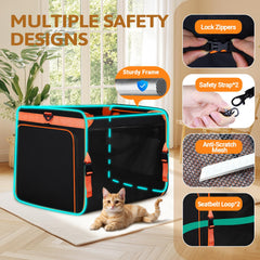 Petskd carrier securite-etiquette-fermeture : fermeture sécurisée pour voyager en toute tranquillité.