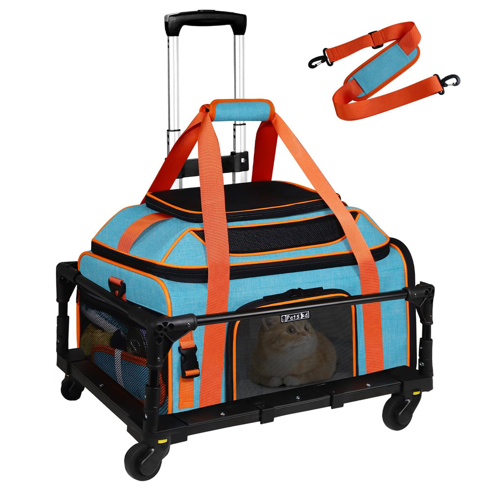 Petskd transport petit animal roulant avant, démontrant la taille compacte et la maniabilité.