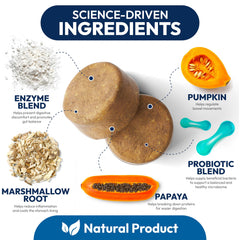 Petsology Probiotiques chiens — texture de morceaux faciles à ingérer pour les chiens.