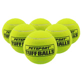 PetSport Boules Tuff Jaunes, lot six, parfaites pour entrainement et jeu.