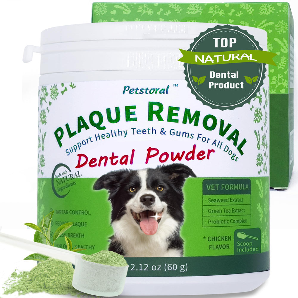 Petstoral poudre dentaire chien: équilibre bucco-dentaire et haleine plus fraîche sans brossage.