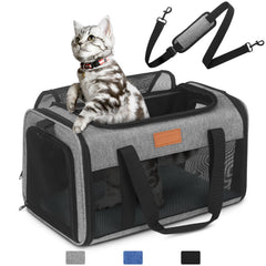 PETUX porte-chat avec ouverture supérieure pour un accès rapide en cabine.