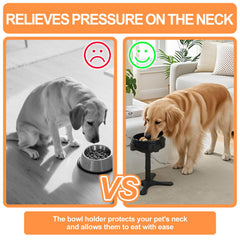 PETVENTURE support-bol chien hauteur 33 cm, idéal pour grands chiens.