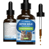 Pet Wellbeing Detox Gold chat bouteille — soutien à la vitalité naturelle du chat