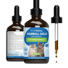 Hairball Gold pour chats, bouteille pratique pour le soutien des boules de poils.