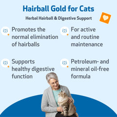 Ingrédients orme glissant dans Hairball Gold pour soutien des muqueuses intestinales.