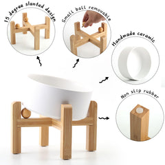 Support bois bambou antidérapant stabilisant le bol Petygooing