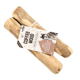 PetYupp deux-pack baton bois cafe — emballage visible, mastication durable pour chiens actifs.