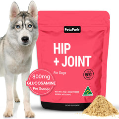 Petz Park: bouteille de poudre articulation pour soutenir la mobilité canine.