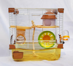 Cage PETZHUBO pour hamster, deux niveaux transparents pour observation facile.