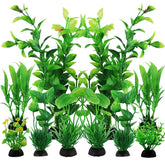Plantes d'aquarium vert PietyPet, ensemble 10 pièces, décor naturel et repères pour les poissons.