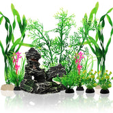 PietyPet plantes d’aquarium vertes sur socle, décor durable.