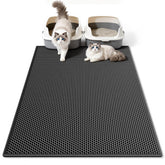 Pieviev Tapis litière double-couche pour chats, capture efficacement les grains.
