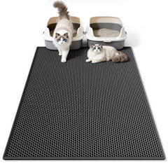 Pieviev Tapis litière double-couche pour chats, capture efficacement les grains.