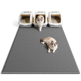 Pieviev tapis-litiere double-couche gris 47x36, capture rapidement les grains et garde le sol propre.