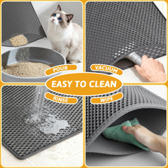 Pieviev tapis litière pratique; facile à nettoyer et à remettre en place.