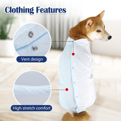 Pinellia veste rétablissement chien boutons-snaps : fermeture pratique pour changer le pansement.