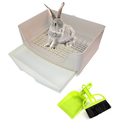 PINVNBY grande litière pour lapin avec tiroir, facile à nettoyer et à ranger.