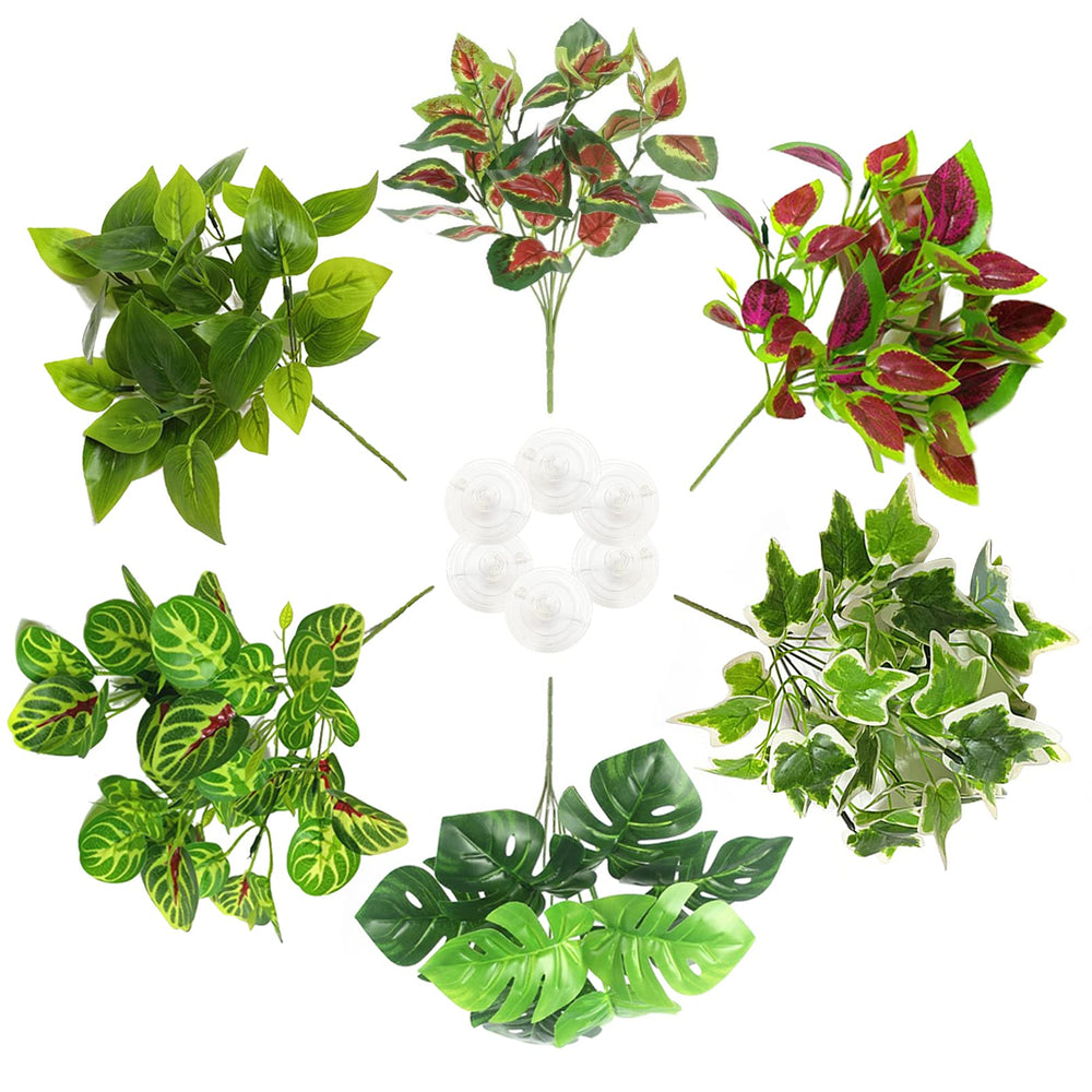 PINVNBY Plantes terrarium artificielles pendantes pour habitat reptile, décor naturel sans entretien.