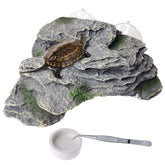 PINVNBY plateforme-baignade-tortue: rocher résine durable pour repos et soleil