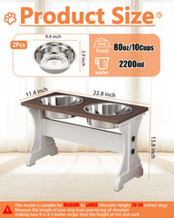 Support en bois Piskyet pour gamelles de chien au style ferme