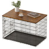 Piskyet Topper bois pour cage chien 24 pouces, ajustement précis et style naturel.