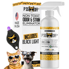 Bouteille Piss Off : spray éliminant taches et odeurs.