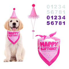 Pistha chapeau anniversaire chien rose, accessoire festif et sûr
