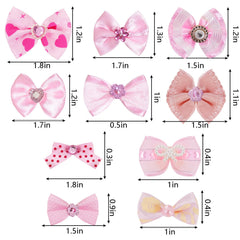 Pistha nœud poil chien rose strass et perles pour look chic