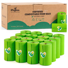 Pkpoo sacs crottes compostables extralarges, idéal pour balades et gros déchets canins.